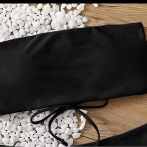 SHEIN Black Lace Up back bandeau